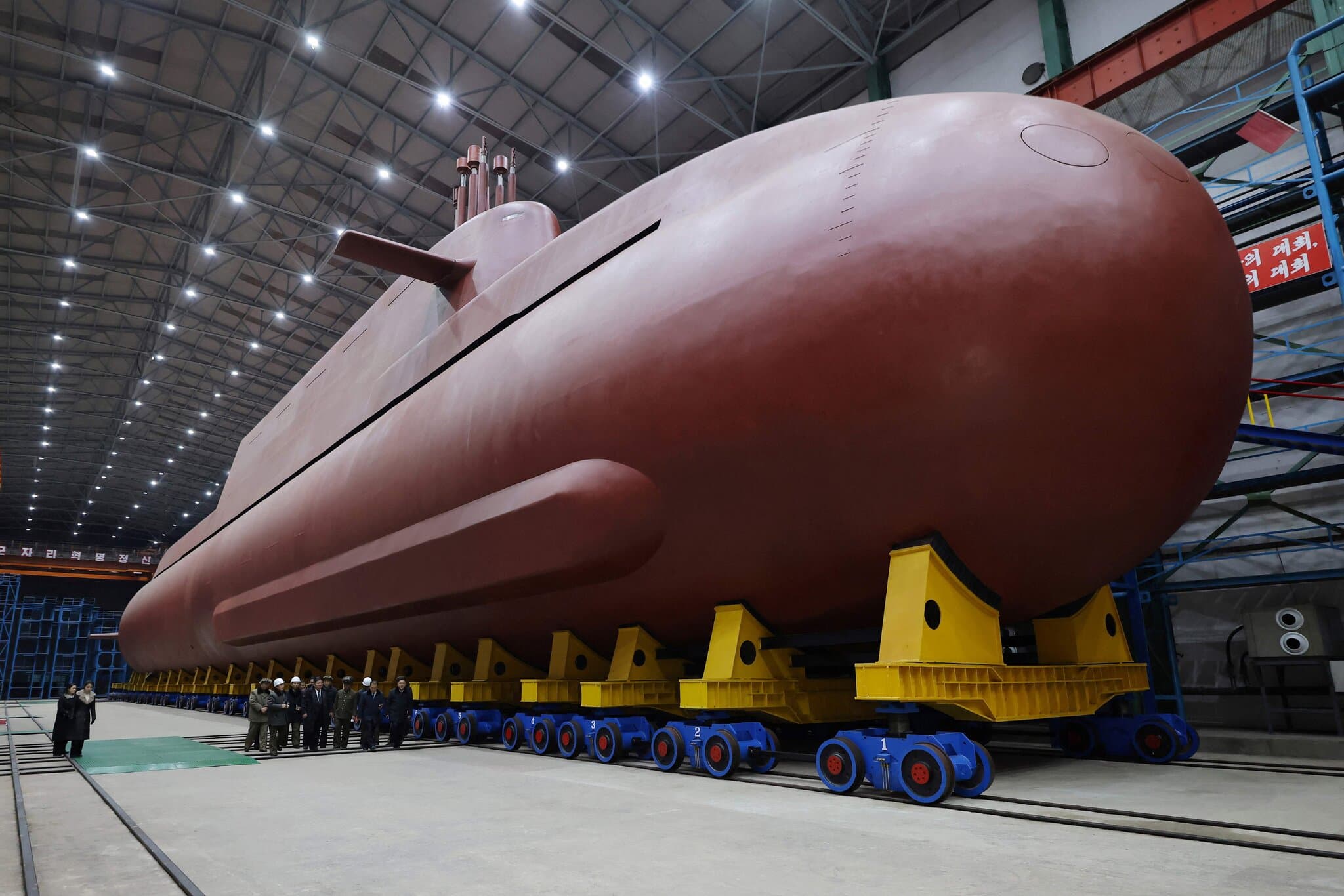 North Korea Unveils the Completed Hull of What It Calls a Nuclear Submarine